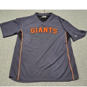 True Fan San Francisco Giants MLB Jersey Grey Orange V-Neck Mesh Mens XL
